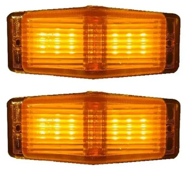 Main image of 2Pcs LED Marker Lights Front Double Burner Indicator Lampfor Scania Volvo Man Benz Truck Lorry Front Grill Light
