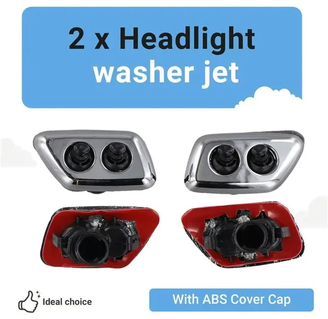Alt view image 3 of 3 - 2Pcs Head Light Lamp Windshield Washer Nozzles Jet DA805833AA Fit For 300 C 2005 2006 2007