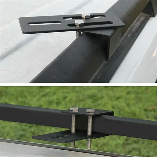 Alt view image 2 of 3 - 2Pc Universal Led Light Bar Roof Rack Mount Bracket No-Drill Installation For Suvs & Off-Road Vehicles