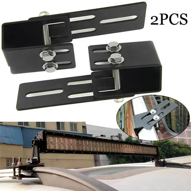 Alt view image 3 of 3 - 2Pc Universal Led Light Bar Roof Rack Mount Bracket No-Drill Installation For Suvs & Off-Road Vehicles