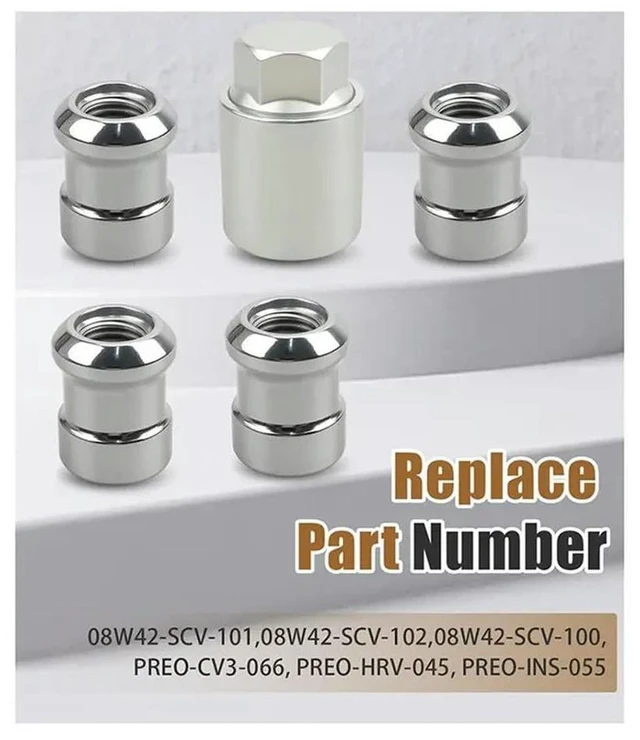 Main image of Alloy Wheel Lock Lug Nut Set Nuts For Honda For CR-V 07-25, Civic 2016- 08W42-SCV-101 08W42-SCV-102 08W42-SCV-100