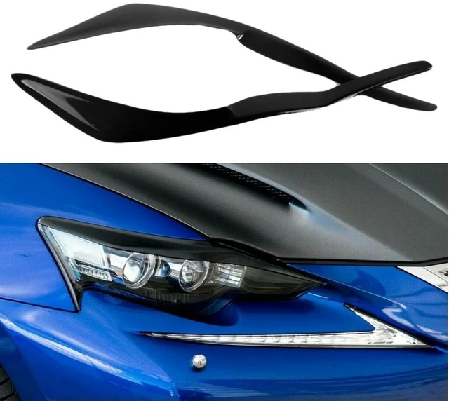 Main image of For Lexus IS300 IS250 IS200T 2017-2019 Glossy Black Car Sticker Front Headlights Eyebrow Eyelid Trim Cover Accessories