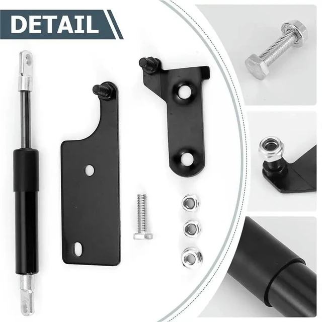 Alt view image 2 of 3 - For Toyota Hilux GUN125 Revo 2015 2016 2017 Pickup Accessories Stainless Rear Tailgate Slow Down Gas Shock Assist Struts Dam