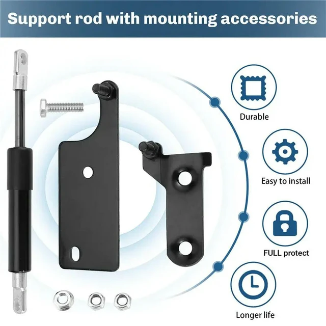Alt view image 3 of 3 - For Toyota Hilux GUN125 Revo 2015 2016 2017 Pickup Accessories Stainless Rear Tailgate Slow Down Gas Shock Assist Struts Dam