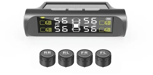 Main image of 4 External Sensors Car Tire Pressure Monitoring System Russian Audio