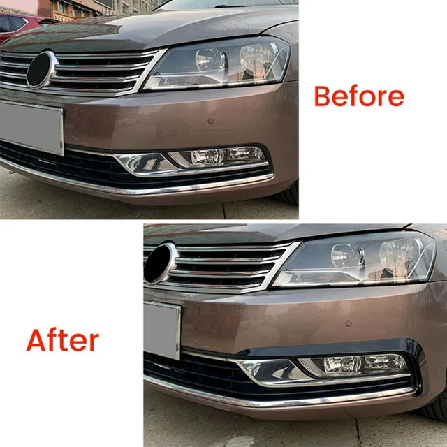 Alt view image 3 of 3 - Car Front Fog Lamp Eyebrow Wind Knife Fog Light Eyebrow Eyelid Trim Cover For VW Passat B7 2011-2015