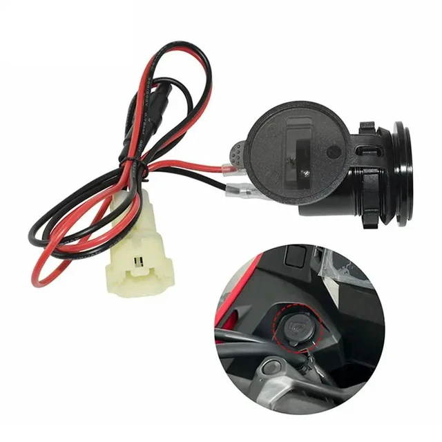 Alt view image 2 of 3 - Dual USB Port Adapter For Honda NX400 NX500 NX 400 500 2024 2025 Motorcycle Electronics Accessories