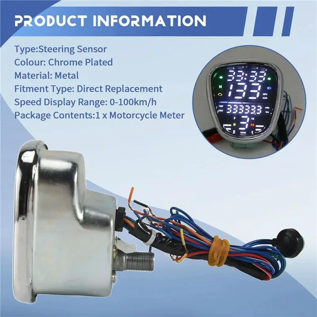 Alt view image 2 of 3 - For Honda C70 C90 Motorcycle LED Digital Meter Rpm Odometer Speedometer Assy