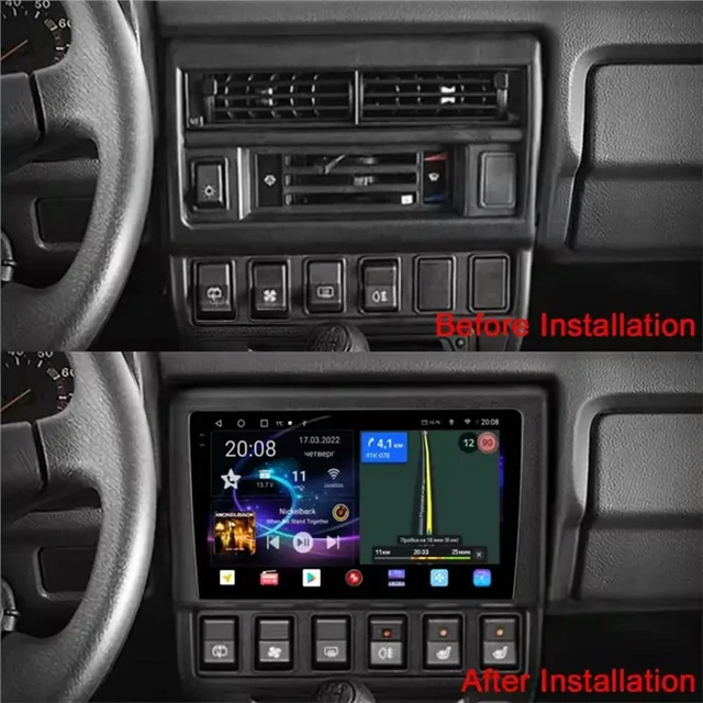 Alt view image 2 of 3 - For Lada Niva 1993-2020 Compatible 9 Inch Car Fascia Radio Panel Dash Kit Install Plate Facia Console Bezel Navigation Frame