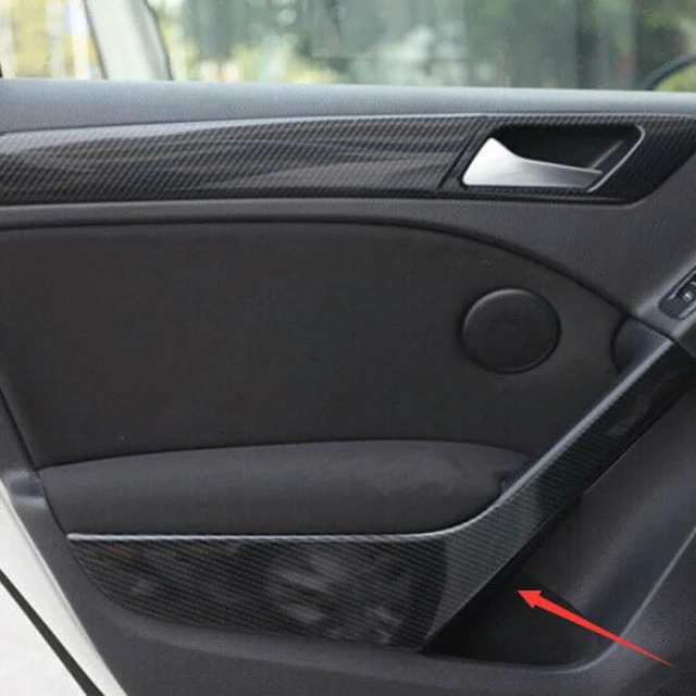 Alt view image 2 of 3 - Carbon Fiber Car Interior Door Armrest Pull Handle Strip Cover Trim For Golf 6 MK6 -2008-2012 Accessories