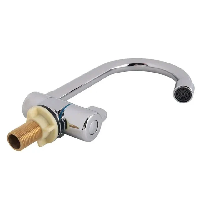 Alt view image 2 of 3 - Caravan Boat 360 Degree Rotation Copper Basin Faucet Folding Cold Water Faucet Tap Kitchen Bathroom For RV Marine Boat Deck