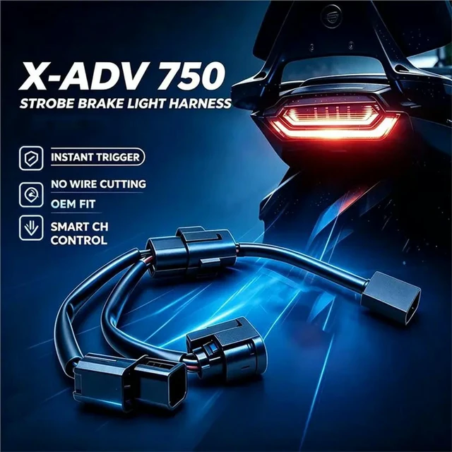Alt view image 3 of 3 - Motorcycle Stop Light Flashing Module For Honda X-ADV 750 2025-2026 Tail Lights Breathing Mode Controller