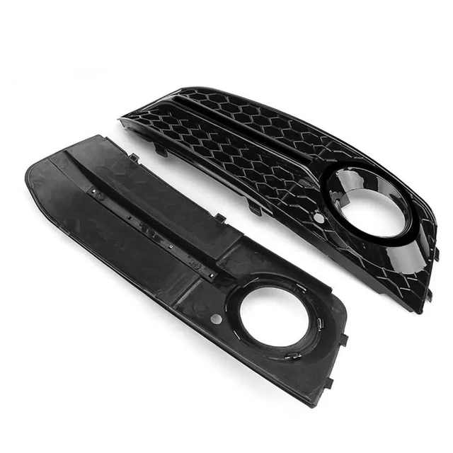 Alt view image 2 of 3 - Black Car Front Fog Light Mesh Grille Cover For A4 B8 2009-2011 Fog Lamp Honeycomb Grille Cover Replacement