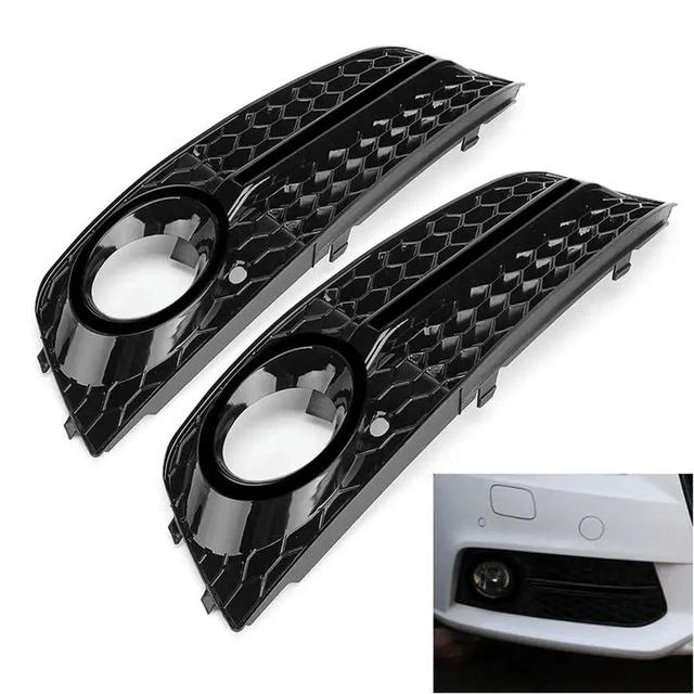 Alt view image 3 of 3 - Black Car Front Fog Light Mesh Grille Cover For A4 B8 2009-2011 Fog Lamp Honeycomb Grille Cover Replacement