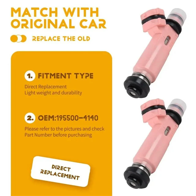 Alt view image 2 of 3 - 6Pcs 195500-4140 Fuel Injectors Fit For Pajero Sport 6G72 3.0 MR507376