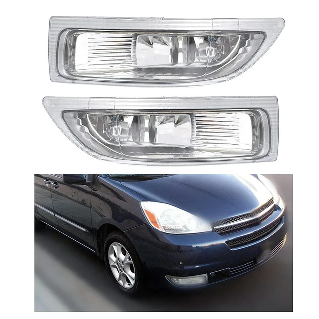 Alt view image 2 of 3 - 2Pcs Car Front Fog Lamp Clear Lens For TOYOTA SIENNA 2004 2005 81220-AE010 81210AE010