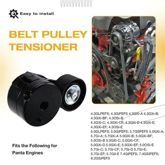 Alt view image 3 of 3 - 3860079 Tensioner Belt Pulley For Volvo Penta 4.3L 5.0L 5.7L 7.4L 8.2L W/Serpentine Belt