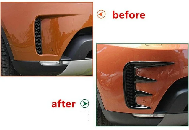 Main image of 2 Pcs Black ABS Front Fog Lamp Light Cover Bar Trim Fits For Land Rover L462 Discovery 5 2017 2018 2019 2020