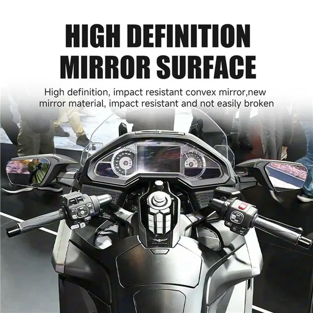 Alt view image 3 of 3 - Motorcycle HD Rearview Mirror Waterproof For Honda GL1800 2018-2025 Gold Wing GL 1800 Reflector