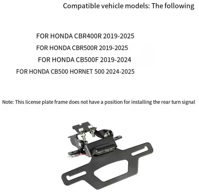 Main image of Aluminum Alloy Folding License Plate Holder Designed For Honda CBR Series 2019 Through 2025 Motorcycle Accessories
