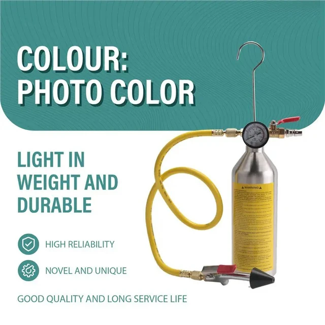 Alt view image 2 of 3 - Air Conditioning Flushing Kit, Car Air Conditioning Pipe Cleaning Tool Set, R134A Air Conditioning System Flushing Kit