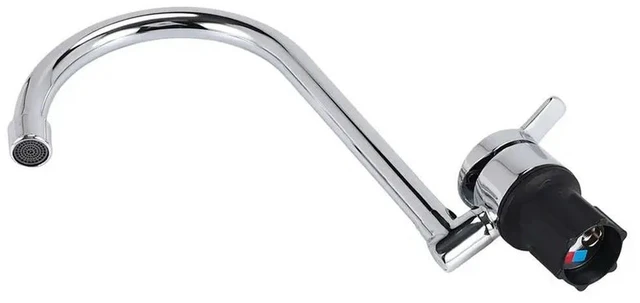 Main image of Foldable RV Faucet 360 Degree Rotation 9/16 Inlet Thread Single Handle Cold & Hot Water Mixer Copper Faucet For RV Deck