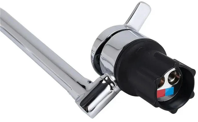 Alt view image 2 of 3 - Foldable RV Faucet 360 Degree Rotation 9/16 Inlet Thread Single Handle Cold & Hot Water Mixer Copper Faucet For RV Deck