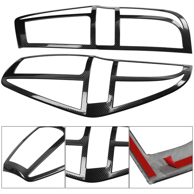 Alt view image 2 of 3 - Car Carbon Fiber ABS Taillight Rear Lamp Cover Trim Fits For GRAND STAREX H1 2019