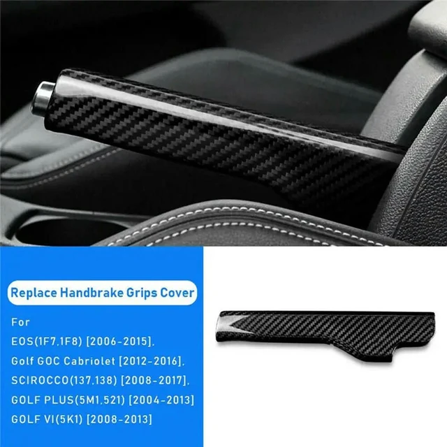Alt view image 2 of 3 - Real Carbon Fiber Handbrake Cover Hand Parking Brake Handle For Jetta MK3 Golf 6 MK5 MK6 EOS Scirocco