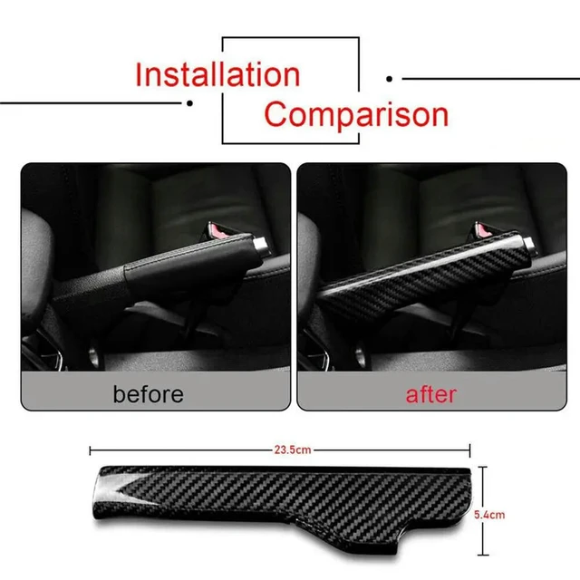 Alt view image 3 of 3 - Real Carbon Fiber Handbrake Cover Hand Parking Brake Handle For Jetta MK3 Golf 6 MK5 MK6 EOS Scirocco