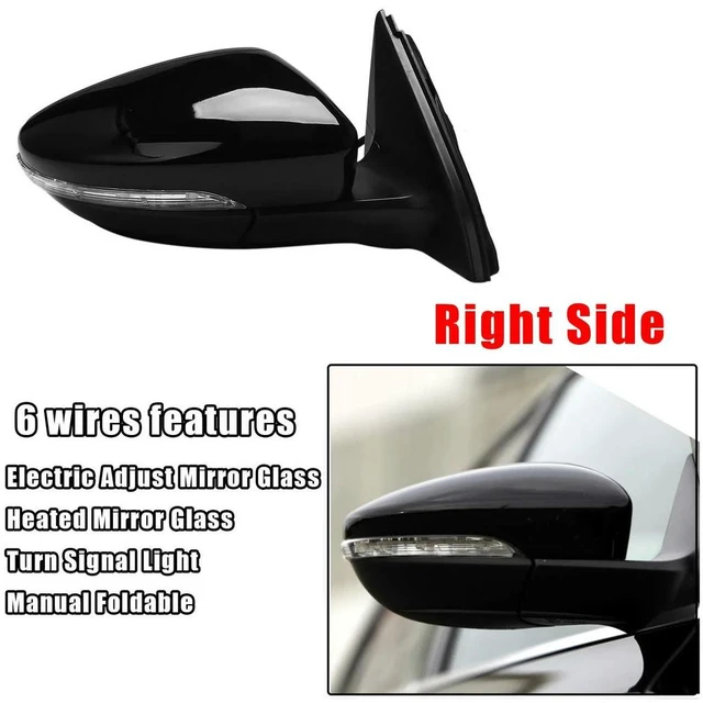 Main image of Rear View Mirror Assembly Power Glass Heated Turn Signal 6 Wires For JETTA 2011 - 2018 Black