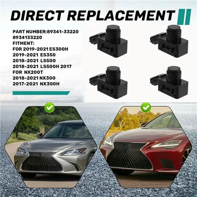 Alt view image 2 of 3 - Parking Distance Sensor 4 Pieces- For Toyota RAV4 Camry Lexus NX RX ES 89341-33220 89341-06070 8934133220 Park Sensor Assist