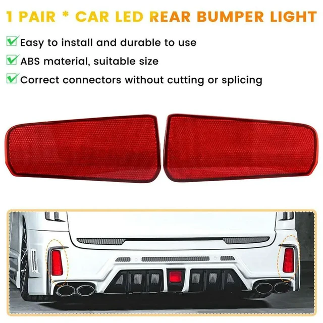 Alt view image 3 of 3 - 4X Car LED Rear Bumper Reflector Light Brake Light Tail Lamp For Toyota Alphard 30 Series