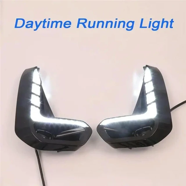 Alt view image 3 of 3 - For Toyota Hilux Revo 2020 2021 LED DRL Fog Lamp Daytime Running Light Front Bumper Driving Lamp With Yellow Turn Signal