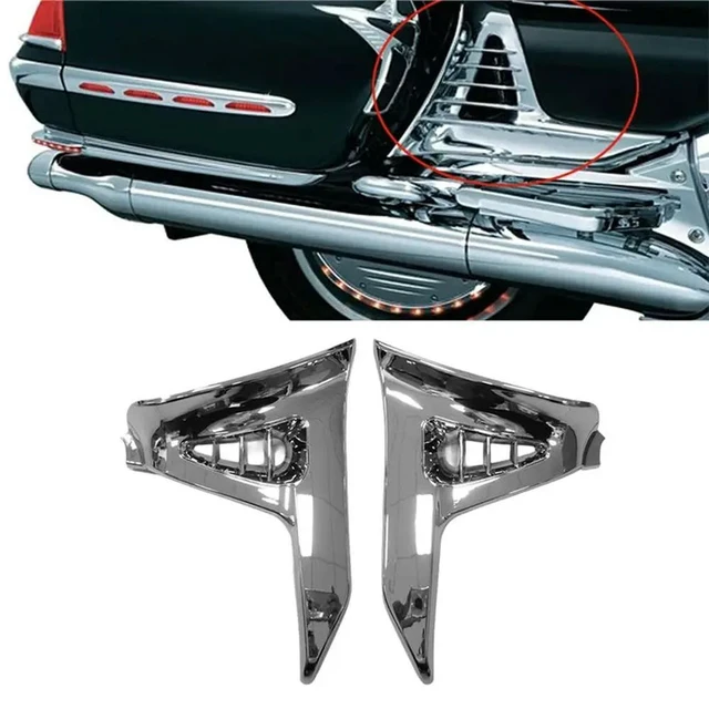 Alt view image 2 of 3 - For Honda Goldwing GL1800 2001-2010 Motorcycle Side Box Shell Cover Protector Chrome Finish 1 Pair Fairing Accessori