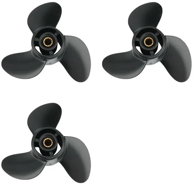 Main image of 3X Outboard Propeller For Tohatsu Mercury Mariner 4567.8X9 Boat Screw 3 Blade 12 Spline Marine Engine Part