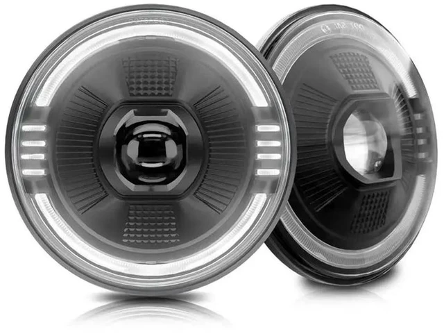 Main image of 7 Inch LED Headlights, Round Projector Headlamps With High Low DRL Turn Signal For Jeep Wrangler JK LJ CJ TJ