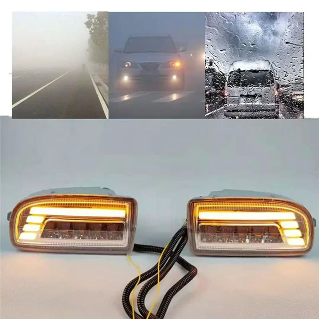 Alt view image 3 of 3 - LED Fog Lights For Toyota Land Cruiser 100 LC100 UZJ100 FZJ10 1998-2008 DRL Turn Signal Daytime Driving Lamp Parts