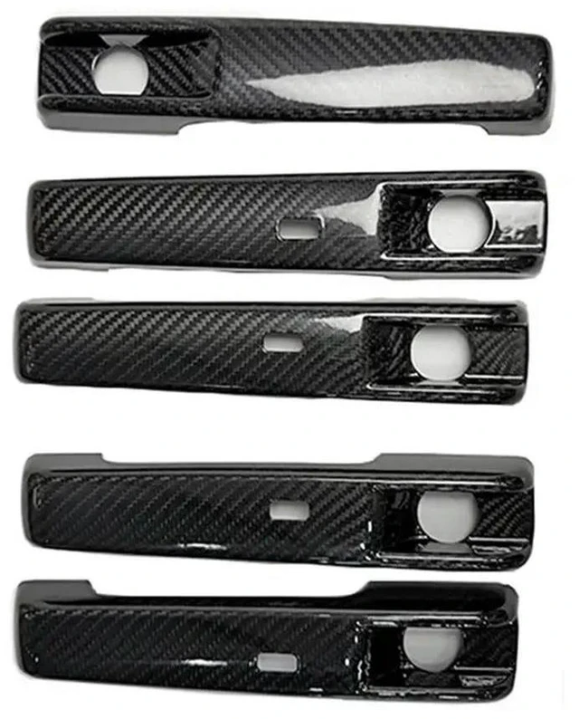 Main image of 5Pcs Real Carbon Exterior Door Handle Cover Trim For Mercedes Benz