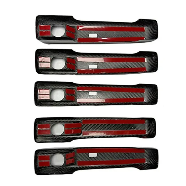 Alt view image 3 of 3 - 5Pcs Real Carbon Exterior Door Handle Cover Trim For Mercedes Benz