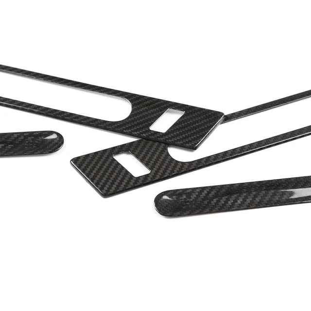 Alt view image 2 of 3 - For Nissan R35 GTR 2006-2018 Real Carbon Fiber Outer Door Handle Cover Glossy Finish Pull Surround Interior Trim
