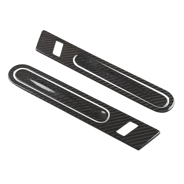 Alt view image 3 of 3 - For Nissan R35 GTR 2006-2018 Real Carbon Fiber Outer Door Handle Cover Glossy Finish Pull Surround Interior Trim