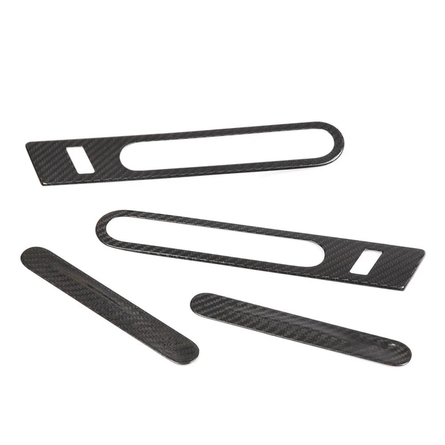 Main image of For Nissan R35 GTR 2006-2018 Real Carbon Fiber Outer Door Handle Cover Glossy Finish Pull Surround Interior Trim