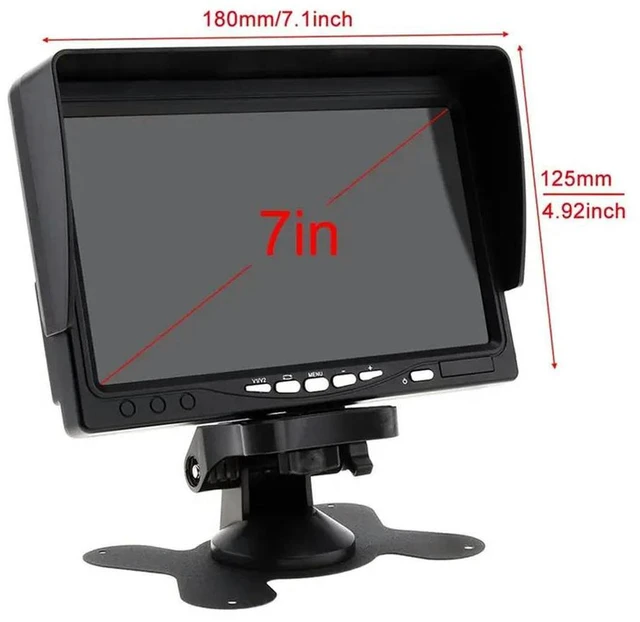 Alt view image 2 of 3 - 3X 12V-24V 7 Inch TFT LCD Color HD Monitor For Car Truck CCTV Reverse Rear View Backup Camera