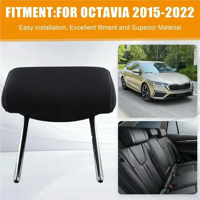 Alt view image 3 of 3 - 2X Car Rear Left Right Seat Headrest For Skoda Octavia 2015-2022 Black