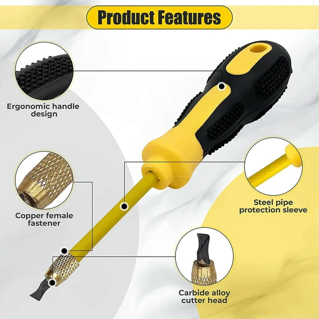 Alt view image 2 of 6 - Grout Removal Tool 2 In 1 (Carbide Alloy Head), Grout Remover, Caulking Removal Tool, Grout Cleaning Tool, Scraper