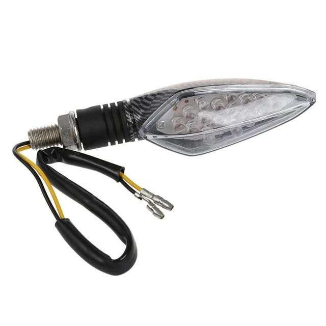 Alt view image 2 of 6 - 2Pcs 12V Carbon Motorcycle Motorbike LED Turn Signal Indicator Light Yellow Bulb