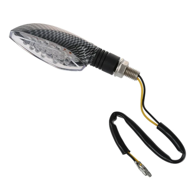 Alt view image 3 of 6 - 2Pcs 12V Carbon Motorcycle Motorbike LED Turn Signal Indicator Light Yellow Bulb