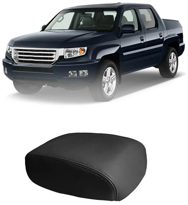Alt view image 3 of 6 - For 2006-2014 Honda Ridgeline PU Leather Center Console Lid Armrest Cover Sticker Trim