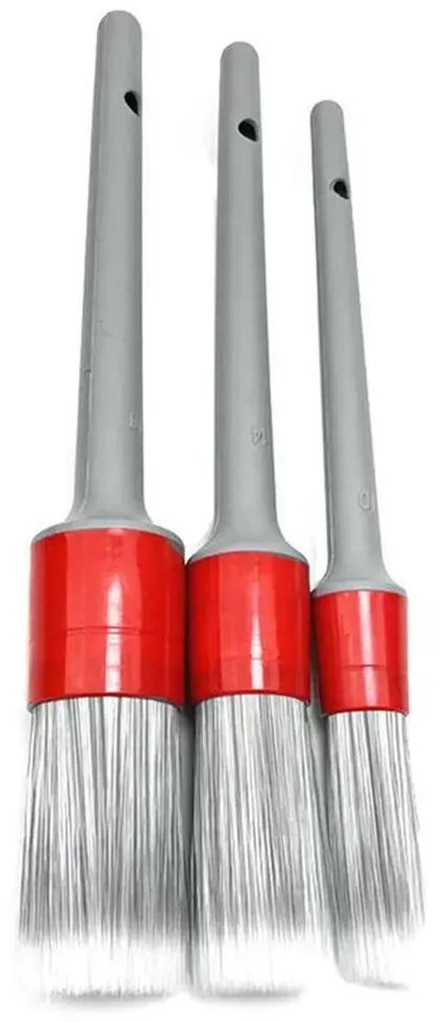 Main image of Super Soft Synthetic Detailing Brushes Set Handle For Wheels,Tires, Engine Bay, Leather Seats, Door Panels